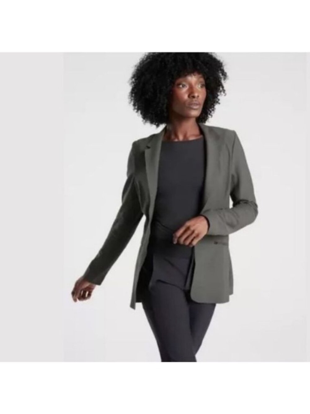 Athleta Interstellar Blazer Arbor Olive Green 8 NWOT